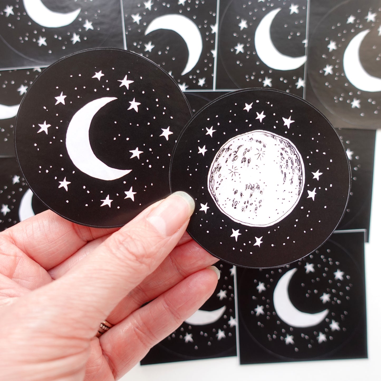 2 Stickers - Moon Phases