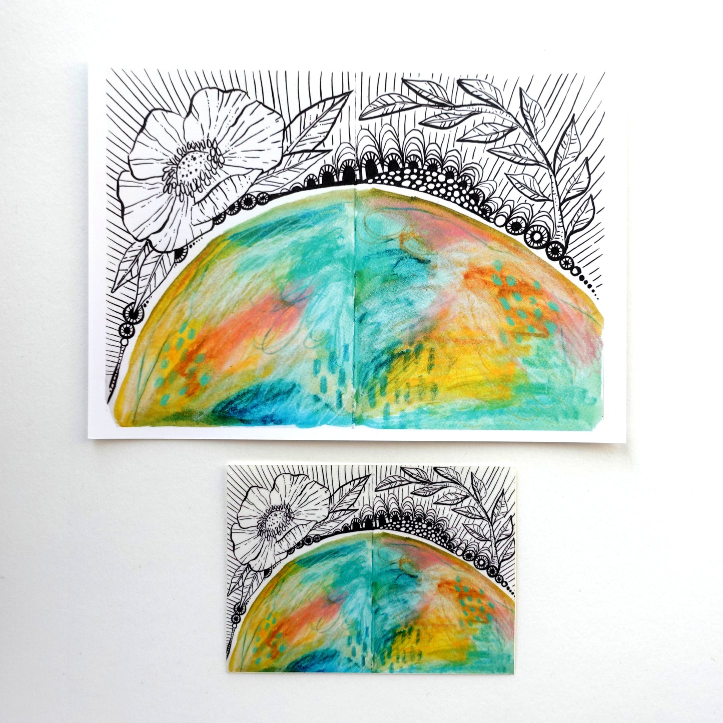 Sticker & Print (5x7) Pack- Inner landscape Green set