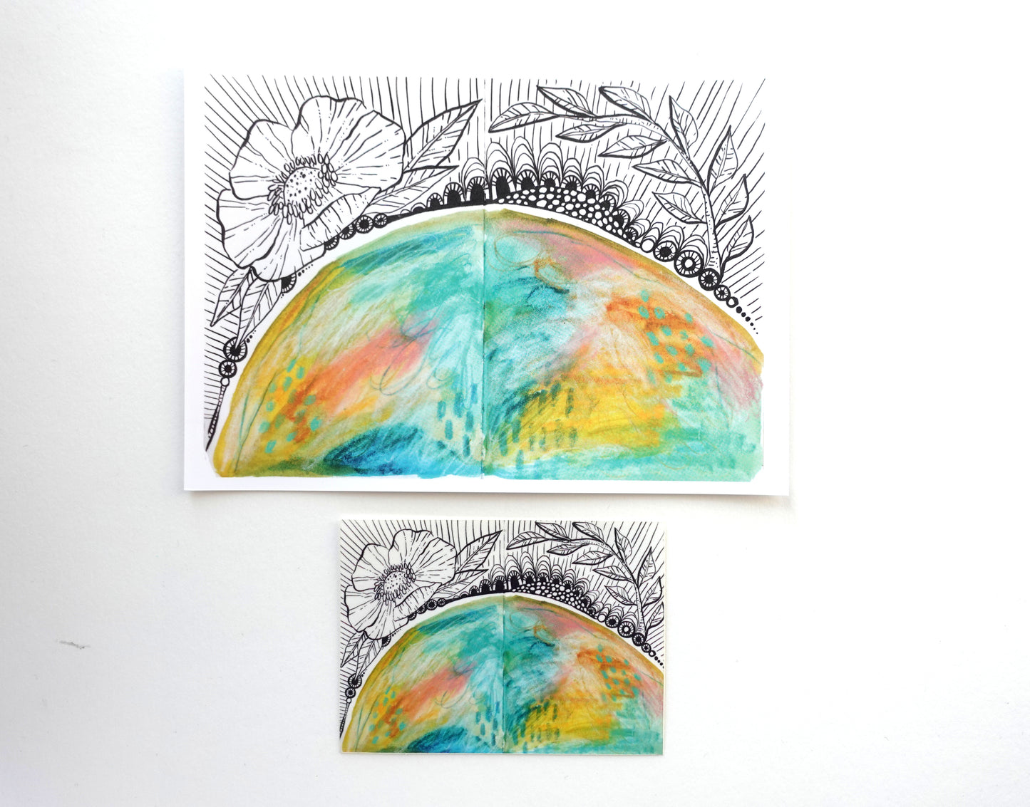 Sticker & Print (5x7) Pack- Inner landscape Green set