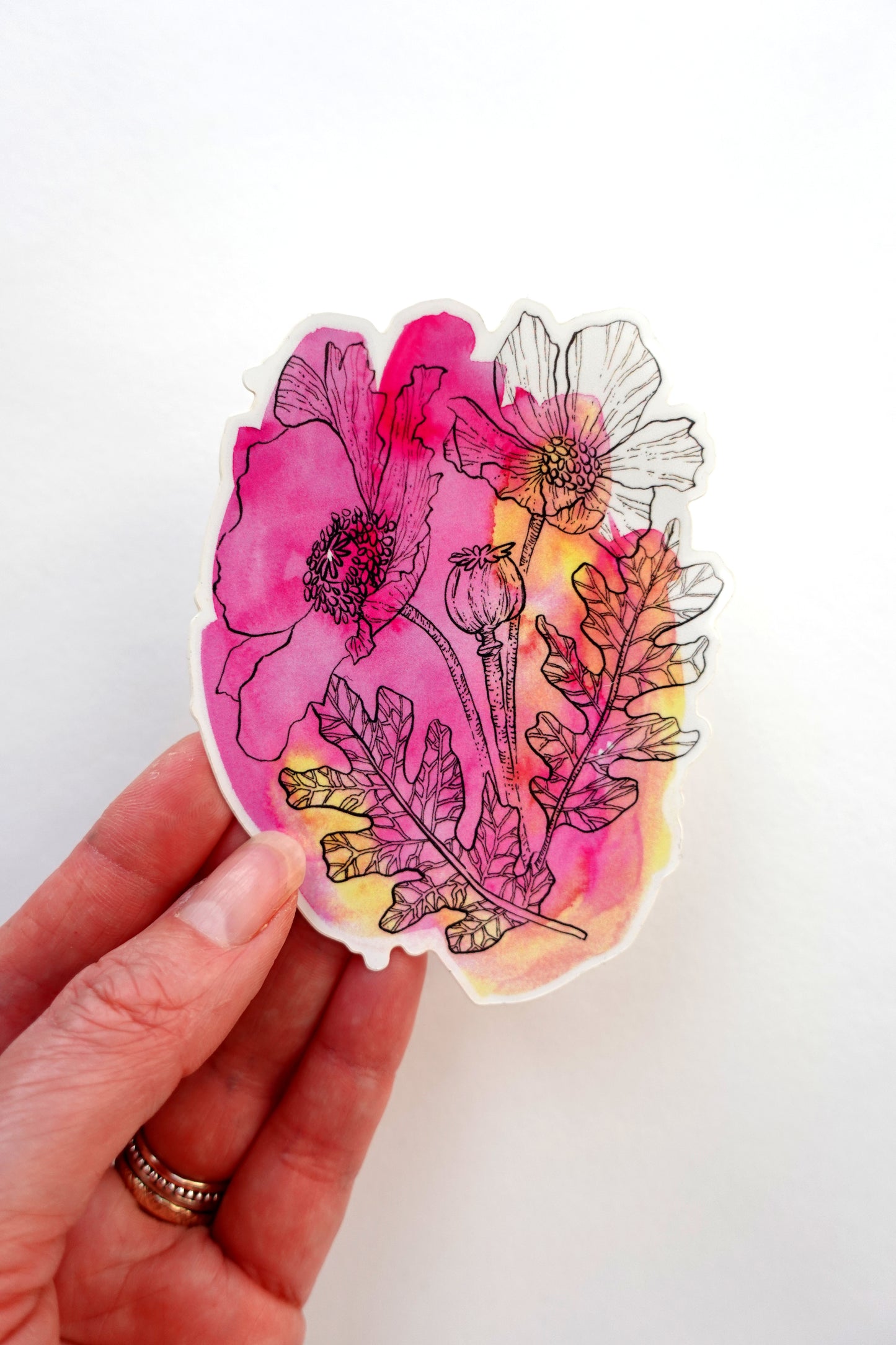 Sticker - Pink Poppy Sketch