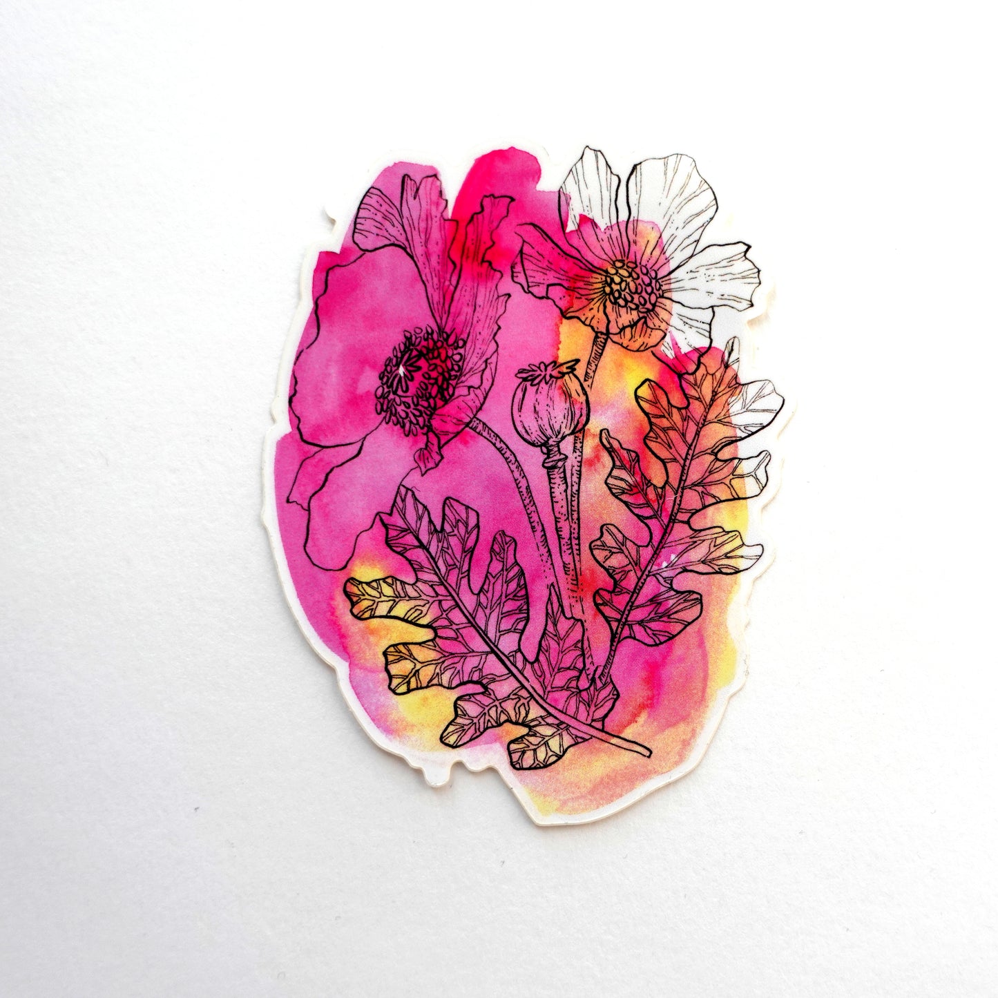 Sticker - Pink Poppy Sketch
