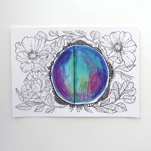 Mini Print (5x7) - Cosmic mandala orb