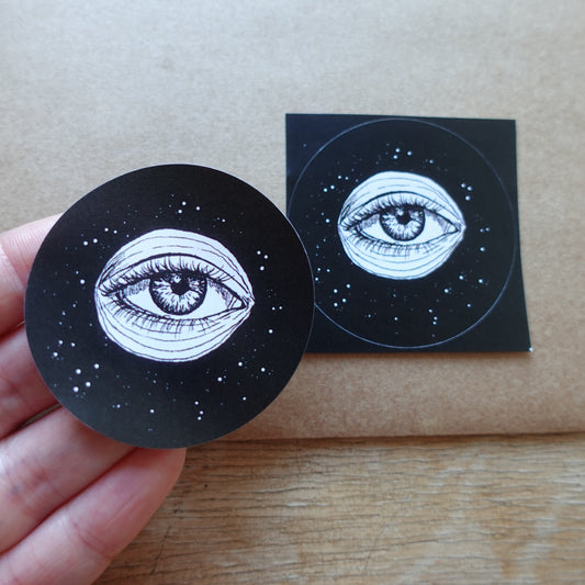 2 Stickers - Drawn Eye
