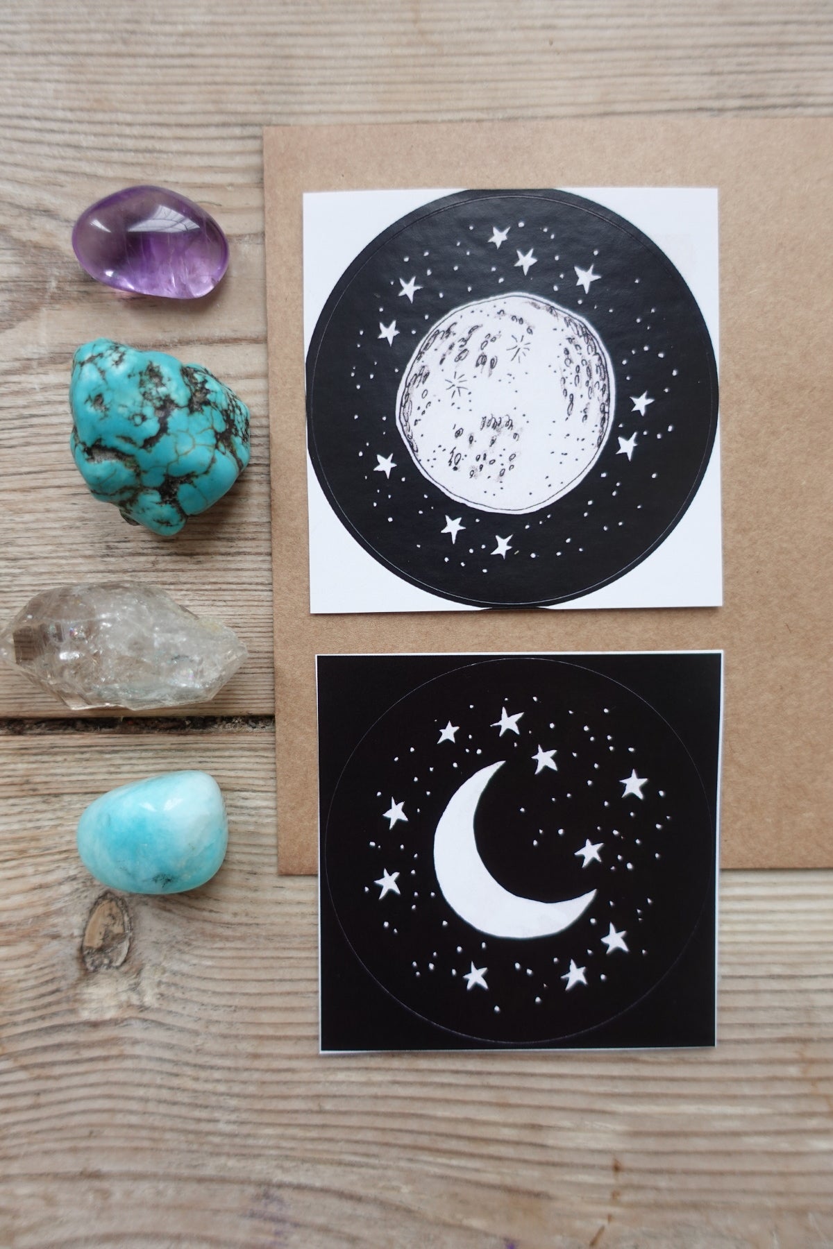 2 Stickers - Moon Phases