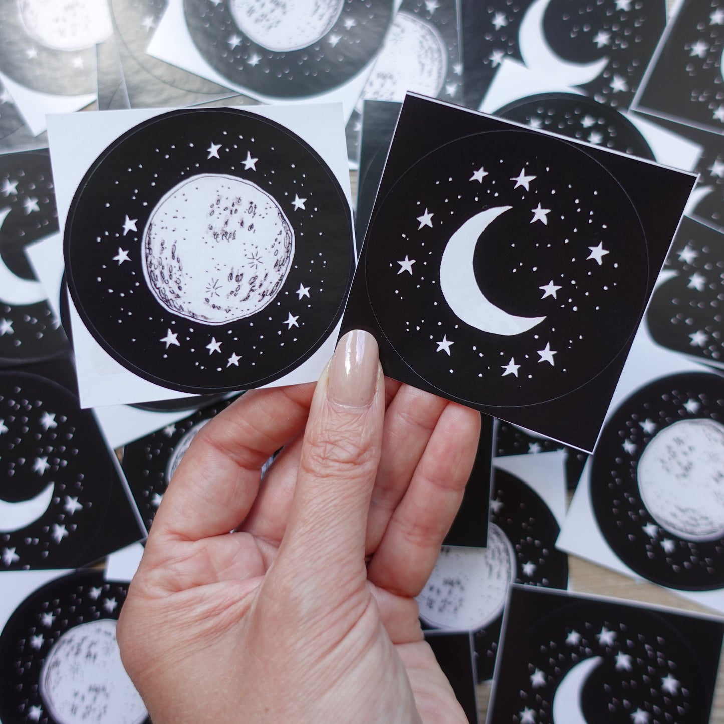 2 Stickers - Moon Phases