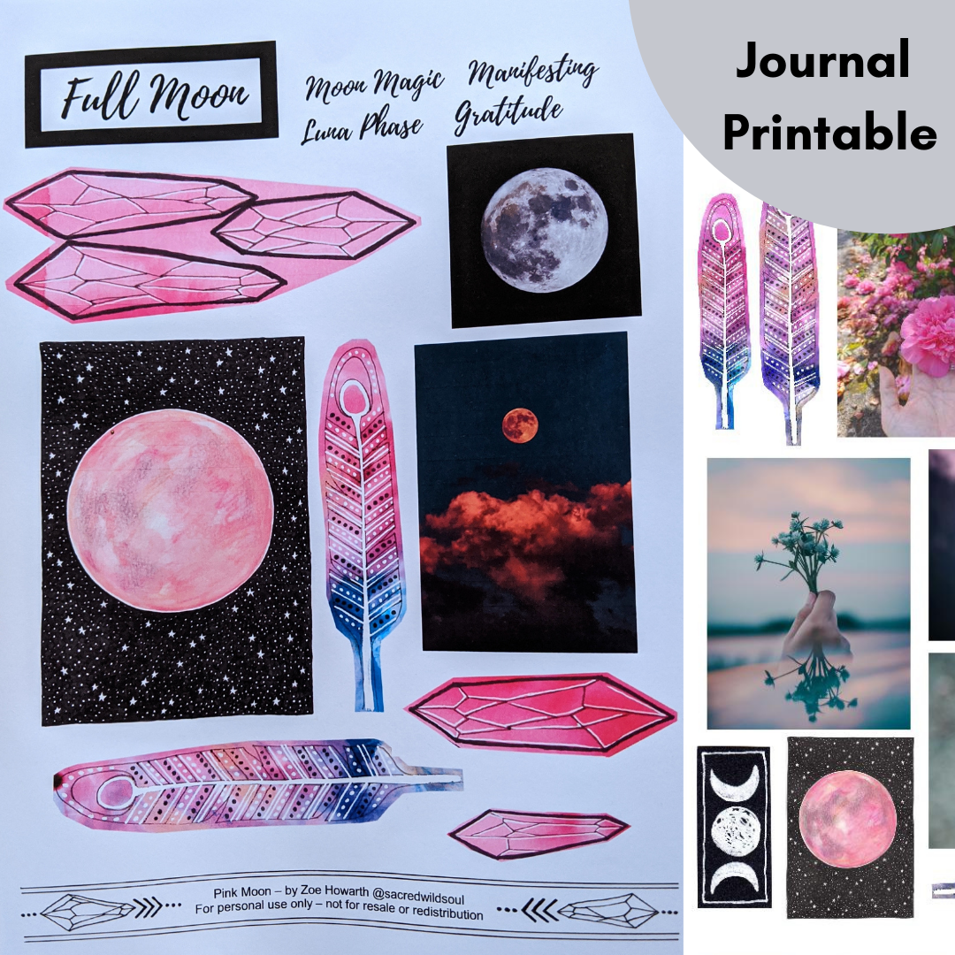 Pink Tarot Journal Printable, Oracle Card Journal PDF, Tarot