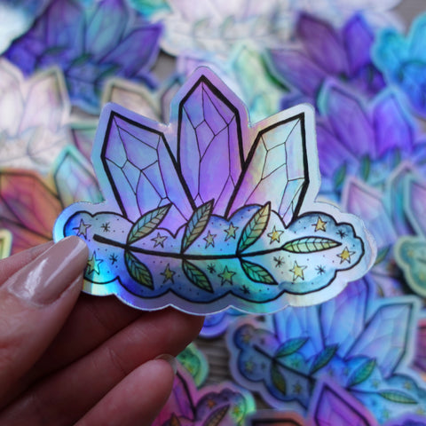 Holo Crystal Cluster Sticker